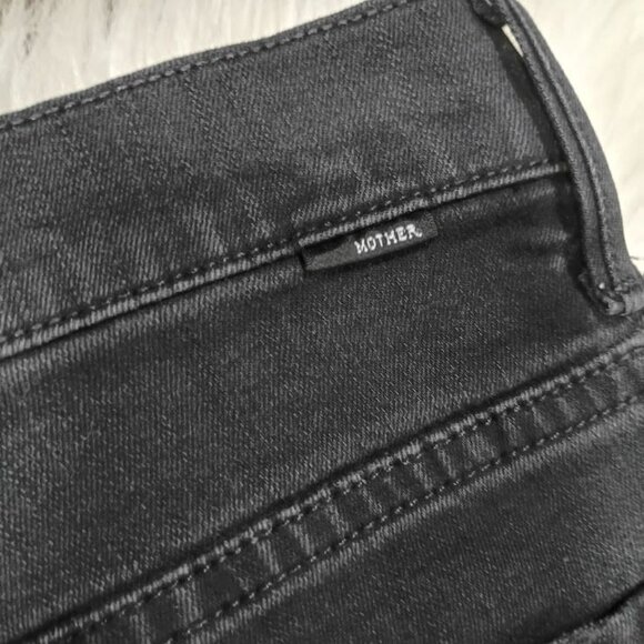 Mother Insider Crop Black Jeans Wash Size 27  Denim Mid-Rise Raw Hem - Picture 14 of 15